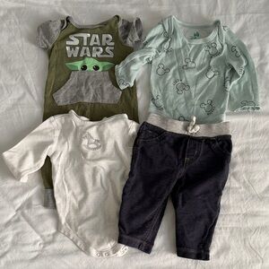 Star Wars and Mickey Mouse Baby Outfit Set 3-6 months